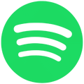 Spotify logo indicating the Mister Independent playlist is available exclusively on Spotify.